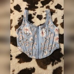 Altar'd State Blue Floral Crop Top